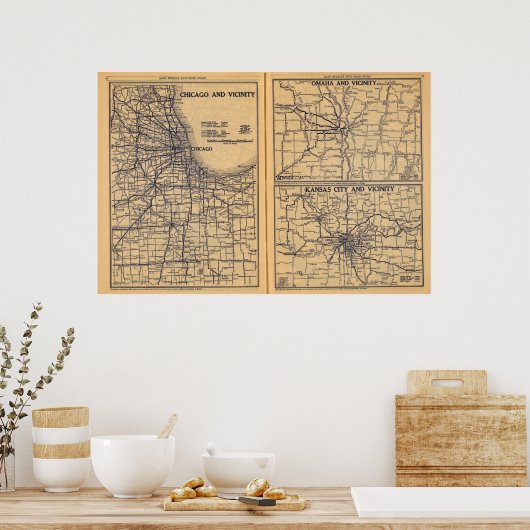Chicago, Omaha, Kansas City Poster (Küche)