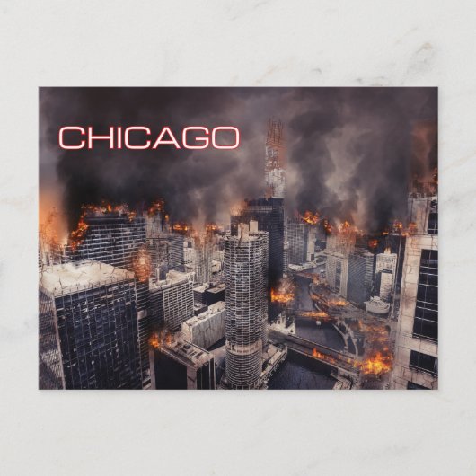 Chicago on Fire Postcard Postkarte (Vorderseite)