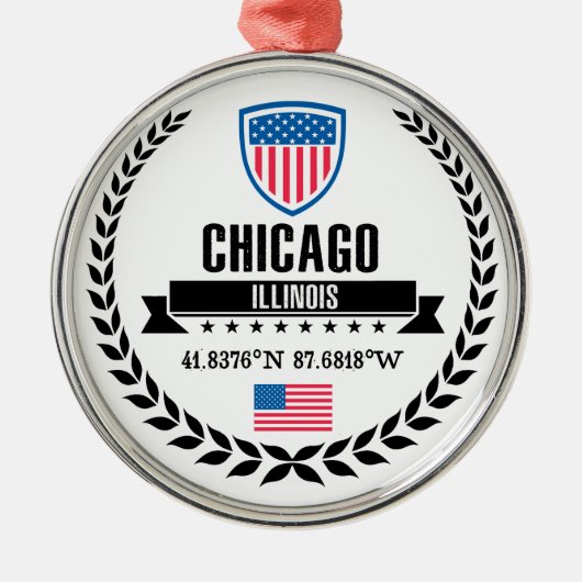 Chicago Ornament Aus Metall (Vorne)
