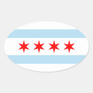 Chicago Ovaler Aufkleber