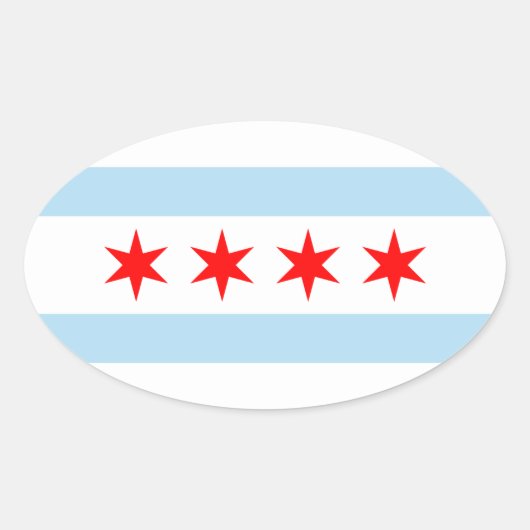 Chicago Ovaler Aufkleber (Vorderseite)