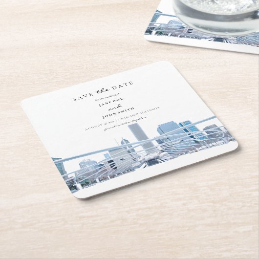 Chicago Paper Untersetzer Save the Date (angewinkelt)