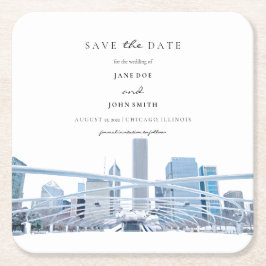 Chicago Paper Untersetzer Save the Date