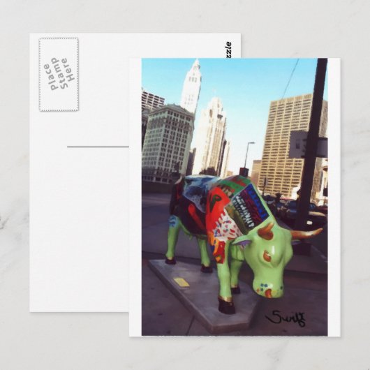 Chicago Parade of Cows Postkarte (Vorne/Hinten)