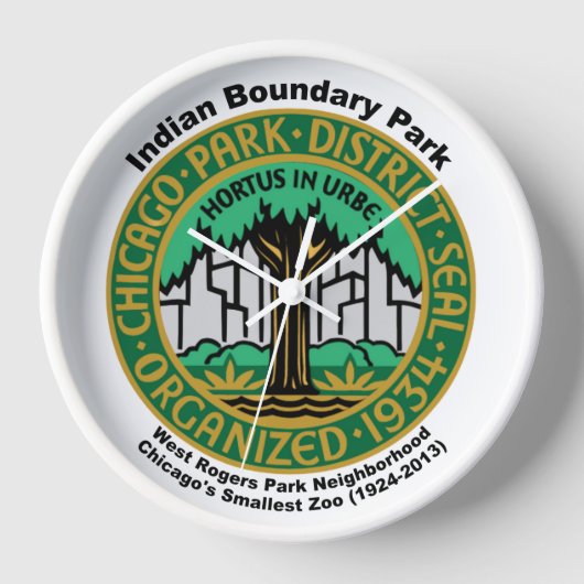 Chicago Park District, Indian Boundary Park Zoo Uhr (Vorderseite)