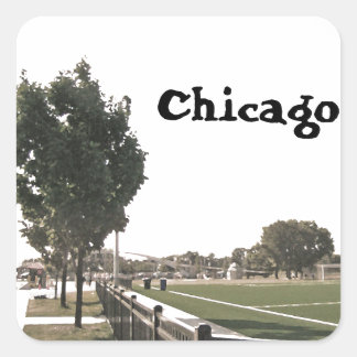 Chicago Park in Sepia Tones Quadratischer Aufkleber
