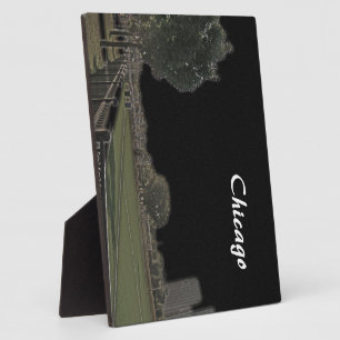 Chicago Park Verdunkelter Himmel Fotoplatte