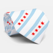 Chicago Patriotic Krawatte, Elegante Chicago Flag Krawatte (Gerollt)