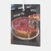 Chicago Pie Deep Dish Ornament Aus Glas (Vorderseite links)