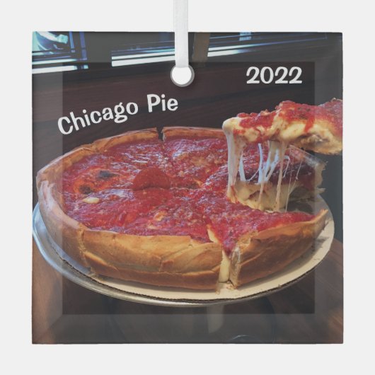 Chicago Pie Deep Dish Ornament Aus Glas (Vorderseite)