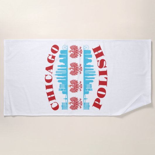 Chicago Poland Heritage Pride Strandtuch (Vorderseite)
