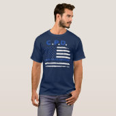 Chicago Police Officer American Flag Thin Blue T-Shirt (Vorne ganz)