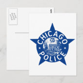 Chicago Police VINTAG STAR Postkarte (Vorne/Hinten)