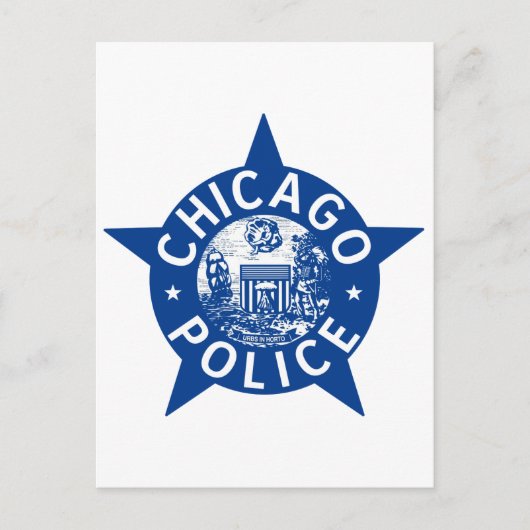 Chicago Police VINTAG STAR Postkarte (Vorderseite)