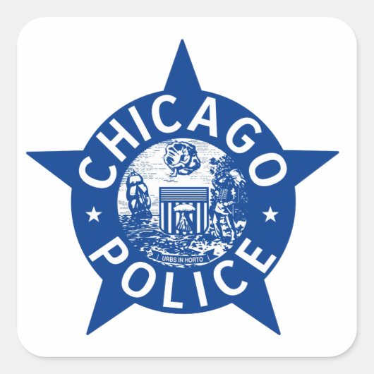 Chicago Police VINTAG STAR Quadratischer Aufkleber (Vorderseite)