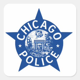 Chicago Police VINTAGE STAR Quadratischer Aufkleber