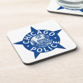 Chicago-Polizei VINTAGER STERN Getränkeuntersetzer (Linke Seite)