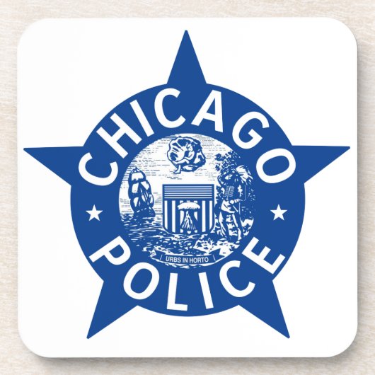 Chicago-Polizei VINTAGER STERN Getränkeuntersetzer (Vorderseite)