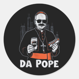 Chicago Pope Leo Xiv "da Pope" T - Shirt.p Runder Aufkleber