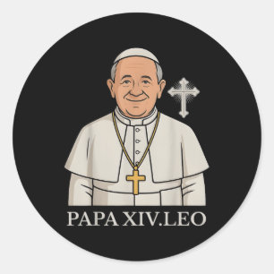 Chicago Pope Leo Xiv Da Pope Funny Meme Runder Aufkleber