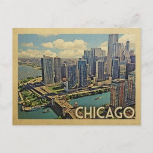 Chicago Postcard Illinois Vintage Travel Postkarte
