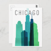 CHICAGO POSTCARD POSTKARTE (Vorne/Hinten)