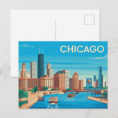 Chicago Postcard Postkarte (Vorne/Hinten)