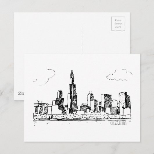 Chicago Postkarte (Vorne/Hinten)