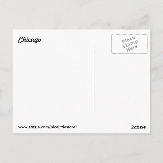 Chicago-Postkarte Postkarte (Rückseite)