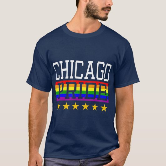 Chicago Pride Gay Lesbian Quee LGB-Regenbogenflagg T-Shirt (Vorderseite)