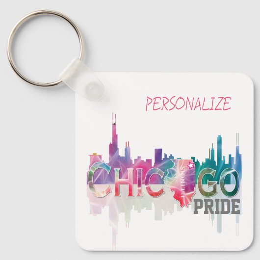 Chicago Pride Rainbow Schlüsselanhänger (Vorderseite)