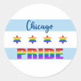 Chicago Pride Runder Aufkleber