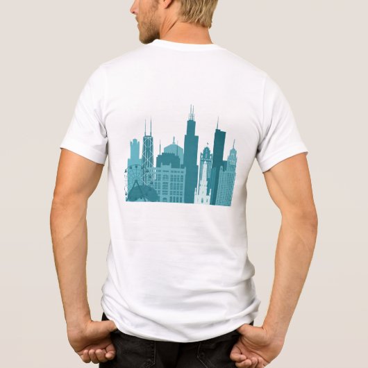 Chicago Pride T - Shirt - LGBTQ+ Regenbogen Skylin (Rückseite)