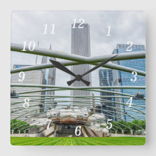 Chicago Pritzker Pavilion Wall Clock Quadratische Wanduhr