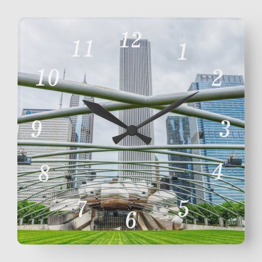 Chicago Pritzker Pavilion Wall Clock Quadratische Wanduhr (Vorderseite)