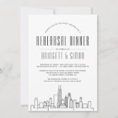 Chicago Probe Dinner | City Skyline Einladung (Vorderseite)