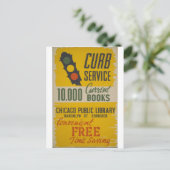 Chicago Public Library Curb Service Poster Postkarte (Stehend Vorderseite)