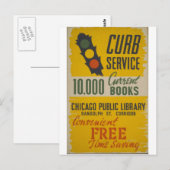Chicago Public Library Curb Service Poster Postkarte (Vorne/Hinten)