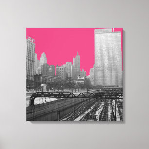 Chicago Rail Yards Loop Railroad Foto der 1960er J Leinwanddruck