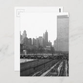 Chicago Rail Yards Michigan Avenue 1960er Foto Postkarte (Vorne/Hinten)