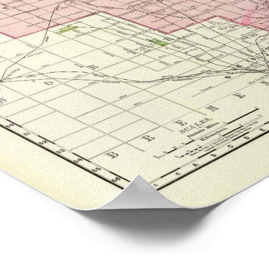 Chicago Railway Terminal Map Poster (Ecke)