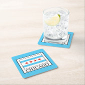 Chicago Rechteckiger Pappuntersetzer (Vor Ort)