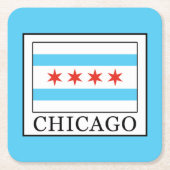 Chicago Rechteckiger Pappuntersetzer (Vorderseite)