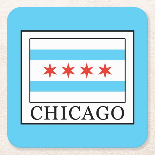 Chicago Rechteckiger Pappuntersetzer (Vorderseite)