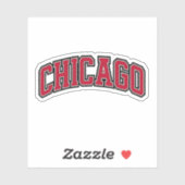 Chicago Red Block Varsity Style Text Design Aufkleber (Blatt)