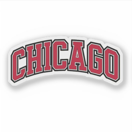 Chicago Red Block Varsity Style Text Design Aufkleber (Vorderseite)