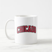 Chicago Red Block Varsity Style Text Design Kaffeetasse (Links)