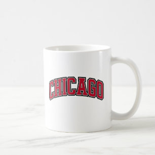Chicago Red Block Varsity Style Text Design Kaffeetasse