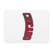 Chicago Red Block Varsity Style Text Design Magnet (Horizontal)
