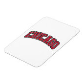 Chicago Red Block Varsity Style Text Design Magnet (Linke Seite)
